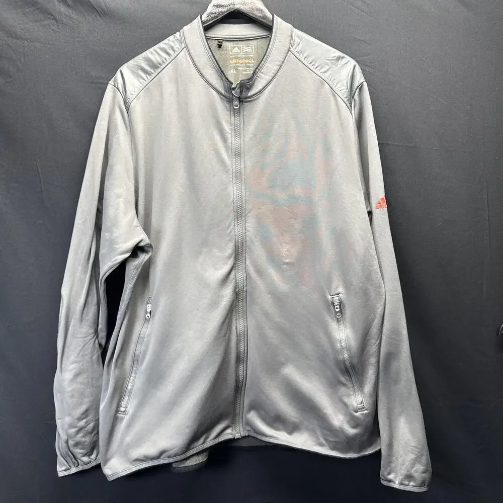 Adidas Jacket Mens XL Gray Climaheat Golf Full Zip Performance Layer Athletic